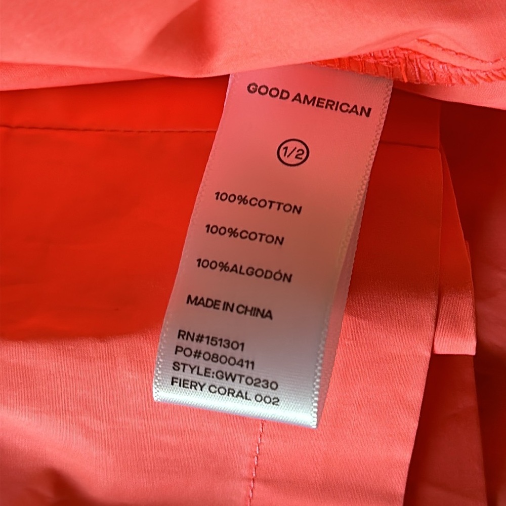 Good American shirt and short set. Fiery coral. NWT - Picture 6 of 6